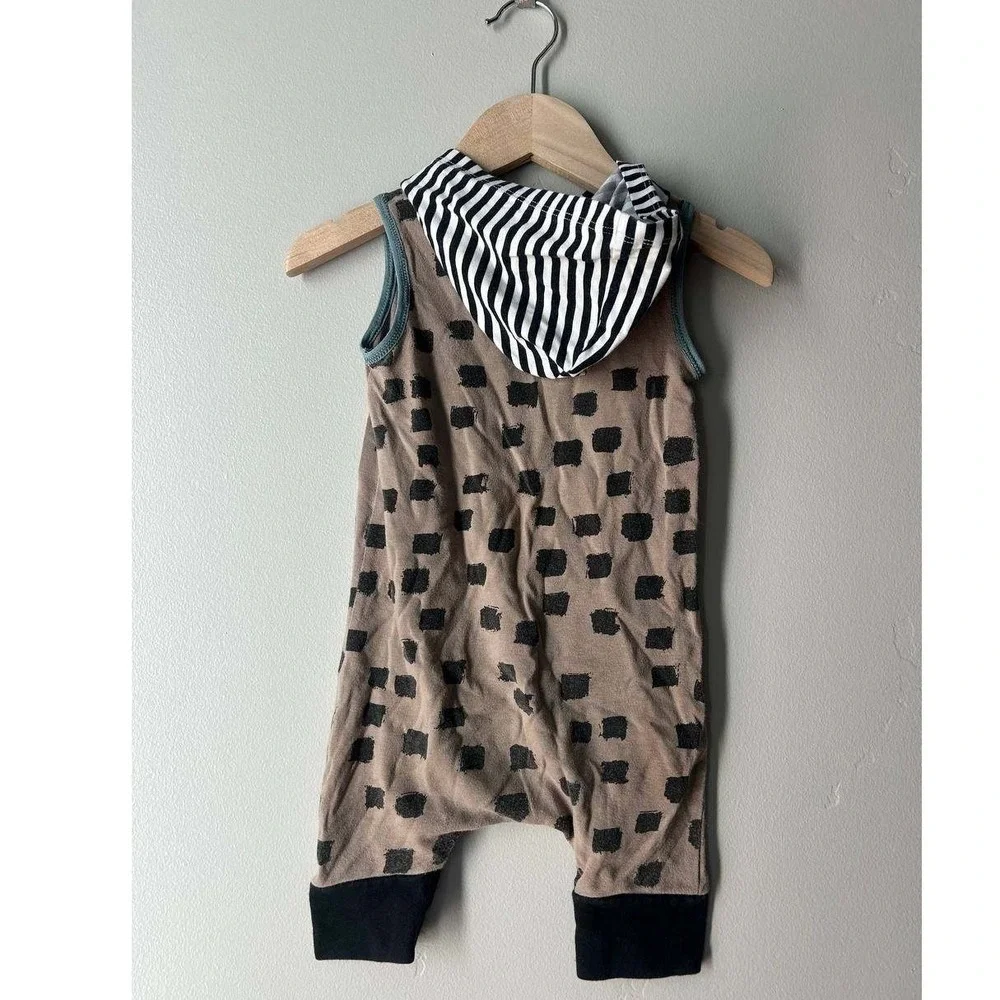 RAGS Rags to Raches Hooded Romper 12 18M Y2k Streetwear Euro Summer